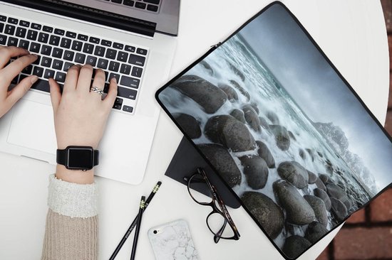 Pochette ordinateur 13 pouces 34x24 cm - Plage et mer - Pochette Macbook & Laptop imprimé photo mer de Norvège - Pochette ordinateur portable avec photo