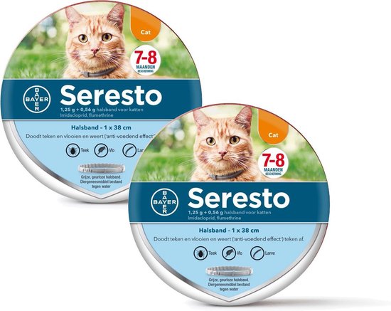 Voorverkoop Piket makkelijk te gebruiken Seresto Teken- en Vlooienband Kat - Anti tekenmiddel - 2 stuks x 38 cm |  bol.com