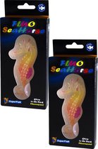 Superfish Fluo Seahorse 18x8x2.5 cm - Aquarium - Ornament - 2 x Oranje