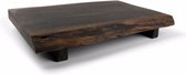 S|P Collection - Serveerplank 50x33xH7,5cm op voet hout zwart - Chop