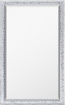 Chique Moderne Spiegel Wit Zilver 47x67 cm – Madou – Duurzame spiegel zilveren lijst – wand spiegels – Spiegel Hal – Perfecthomeshop