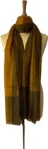 Kasjmier sjaal mosterdkleurig - sjaal met licht zichtbaar Paisley patronen – 100% kasjmier