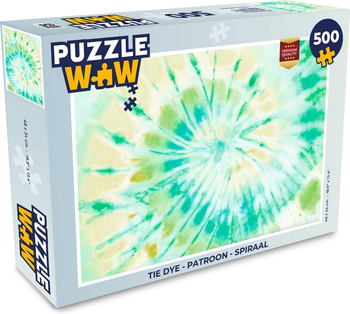 Afbeelding van product PuzzleWow  Puzzel Tie dye - Patroon - Spiraal - Legpuzzel - Puzzel 500 stukjes