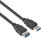 USB verlengkabel 3.0 - Zwart - 5 meter - Allteq