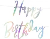 Slinger Banner Happy Birthday, iridescent, paarlemoer – 16.5x62cm.