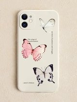 iphone 11 pro max - hoesje case - vlinders butterflies - beige - vlinder