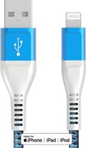 Lightning naar USB-A Kabel 2m - Twisted Blue edition - Geschikt voor Apple iPhone - iPad - MFI Gecertificeerd