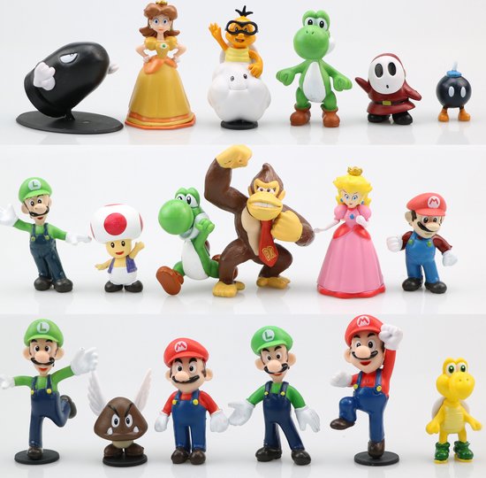 Super Mario Figuren - 18 Speelfiguren - 7 cm - Speelgoed Actiefiguren -  Verjaardag... | bol.com