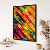 Acoustic-home Akoestisch schilderij Pro 60x90 paneel Premium Wit aluminium lijst Design 147