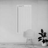 Jaarplanner 2022 Planner, Familieplanner, Kalender, Agenda, Wandkalender, Weeknummers 140cm x 70cm - met datum in zwart wit