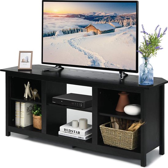lip Rode datum zuur TV meubel, 2-laags TV-tafel, 147 cm TV lowborad entertainment media console  center... | bol.com