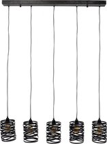 DePauwWonen - 5L Spindle Hanglamp - E27 Fitting - Donker Bruin - Hanglampen Eetkamer, Woonkamer, Industrieel, Plafondlamp, Slaapkamer, Designlamp voor Binnen