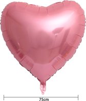 Hartvormige ballon roze