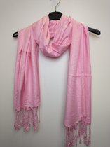 Lange dames pashmina sjaal Naiza roze