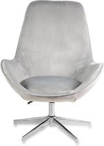 Draaibare gestoffeerde velours fauteuil met verstelbare Scandinavische moderne woonkamer grijs FO926G