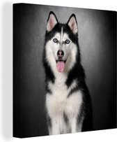 Toile Peinture Husky Sibérien - 20x20 cm - Décoration murale