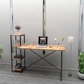 WDMT - Bureau - Home and office - Met 4 opbergvakken - Industrieel design - Houten bureautafel