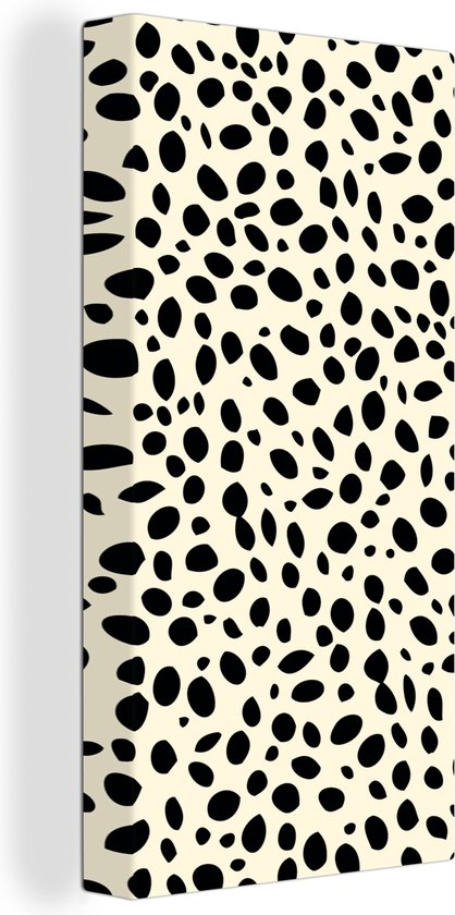 Canvas Schilderij Dierenprint - Stippen - Panter - 40x80 cm - Wanddecoratie