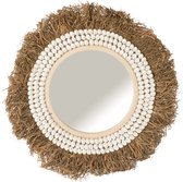 J-Line Spiegel Isabel Schelpen/Raffia Small