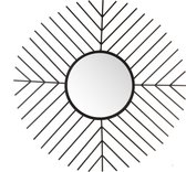 J-Line Spiegel Spijlen Rond Metaal/Glas Zwart