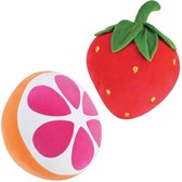 JEMINI Fruity's 2 aardbei en oranje kussens +/- 50 cm