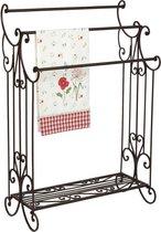 Handdoekhouder 61*33*92 cm Bruin Ijzer Rechthoek Krullen Handdoekrek Staand