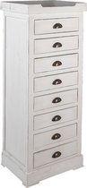 Ladekast 50*38*122 cm Wit Hout Rechthoek Commode