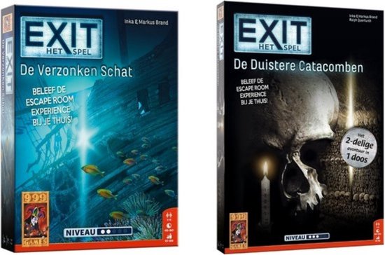 Afbeelding van het spel Spellenbundel - 2 Stuks - Exit - De Verzonken Schat & De Duistere Catacomben