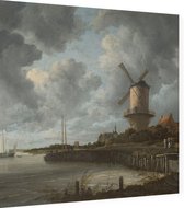 De molen bij Wijk bij Duurstede, Jacob van Ruisdael - Foto op Dibond - 80 x 80 cm
