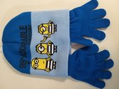 Minions kinder muts en handschoenen - maat 54 - blauw
