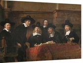 De staalmeesters, Rembrandt van Rijn - Foto op Dibond - 60 x 40 cm