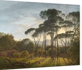 Italiaans landschap met parasoldennen, Hendrik Voogd - Foto op Dibond - 40 x 30 cm