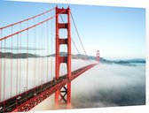 De Golden Gate Bridge in mistig San Francisco  - Foto op Dibond - 90 x 60 cm