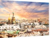 Luchtfoto van historisch centrum en skyline van Sint-Petersburg - Foto op Dibond - 90 x 60 cm
