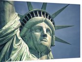 Close-up van het beroemde vrijheidsbeeld in New York - Foto op Dibond - 90 x 60 cm