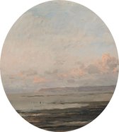 Strand bij eb, Charles-François Daubigny - Foto op Dibond - ⌀ 60 cm