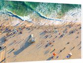Luchtfoto van het strand in Santa Monica in Los Angeles - Foto op Dibond - 90 x 60 cm