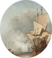 Het kanonschot, Willem van de Velde - Foto op Dibond - ⌀ 80 cm