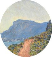 La Corniche bij Monaco, Claude Monet - Foto op Dibond - ⌀ 80 cm