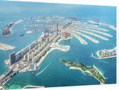 Luchtfoto van Dubai Palm Jumeirah Island in de Emiraten - Foto op Dibond - 60 x 40 cm