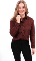 blouse léopard | chemisier dames | Élégant | Imprimé tigre | fête | Couleur rouge | Taille M