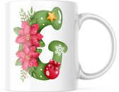 Kerst Mok met afbeelding: Kerst letter G | Kerst Decoratie | Kerst Versiering | Grappige Cadeaus | Koffiemok | Koffiebeker | Theemok | Theebeker