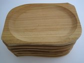 Houten borden - 22x17 cm - set van 6  - kersenhout