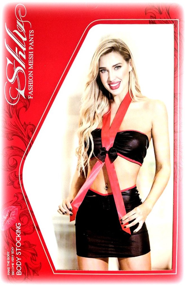Erotisch Lingerie Kostuum Sexy Line Uni 6824 - zwart - one size