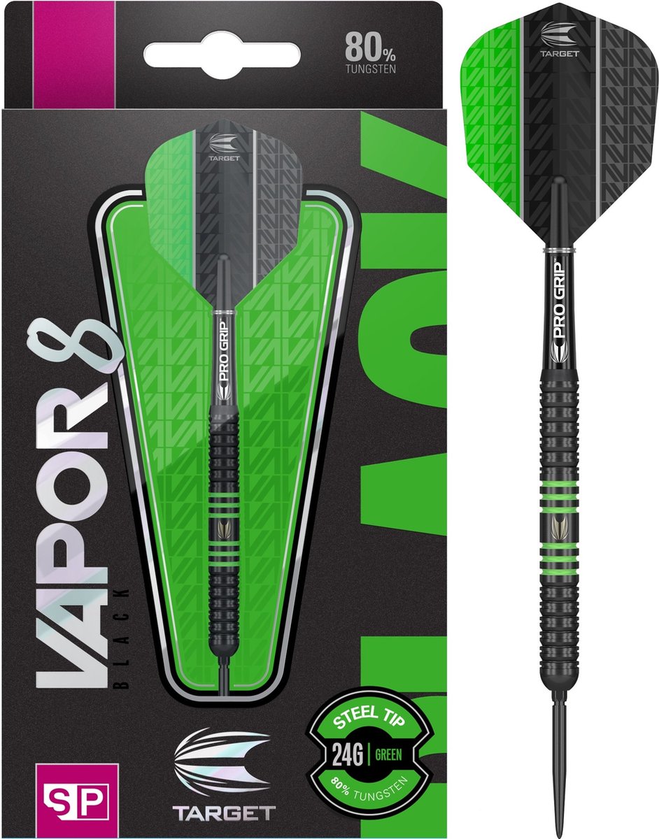 Target Vapor-8 Black-Green Swiss Point 80% - Dartpijlen 22 Gram