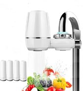 Noiller Waterfilter kraan - Kraanfilter - Kraanfilter - Kraan opzetstuk - Waterfilters - Vervangbaar - Wit - 4 verwisselbare filters