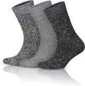 Thermosokken | Noorse wollen sokken met ronde hals | Wintersokken | Warmesokken | Comfortabele sokken | Uniseks | Cadeau | 3 paar