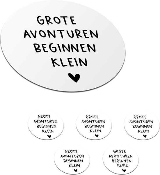 Onderzetters Voor Glazen Rond Spreuken Grote Avonturen Beginnen Klein Quotes