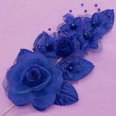 Rozentak c.q. corsage, haar- of antennedecoratie royal blue - corsage - roos - haartooi