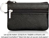 Zwart Leren Autosleutel etui met sleutelring - 12 x 8 cm - Lederen autosleutel beschermhoes - Car Key Wallet - Portemonnee - Black